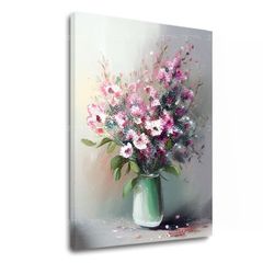 Dizajn dekoracija na platnu Cvetna fantazija u vazi 40k50 cm