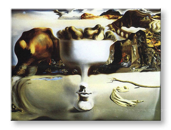 Reprodukcije APPARITION ON FACE AND FRUIT DISH ON A BEACH - Salvador Dalí