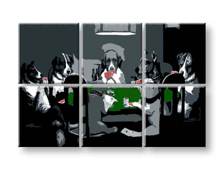 Ručno slikane slike na platnu Pop Art DOGS 