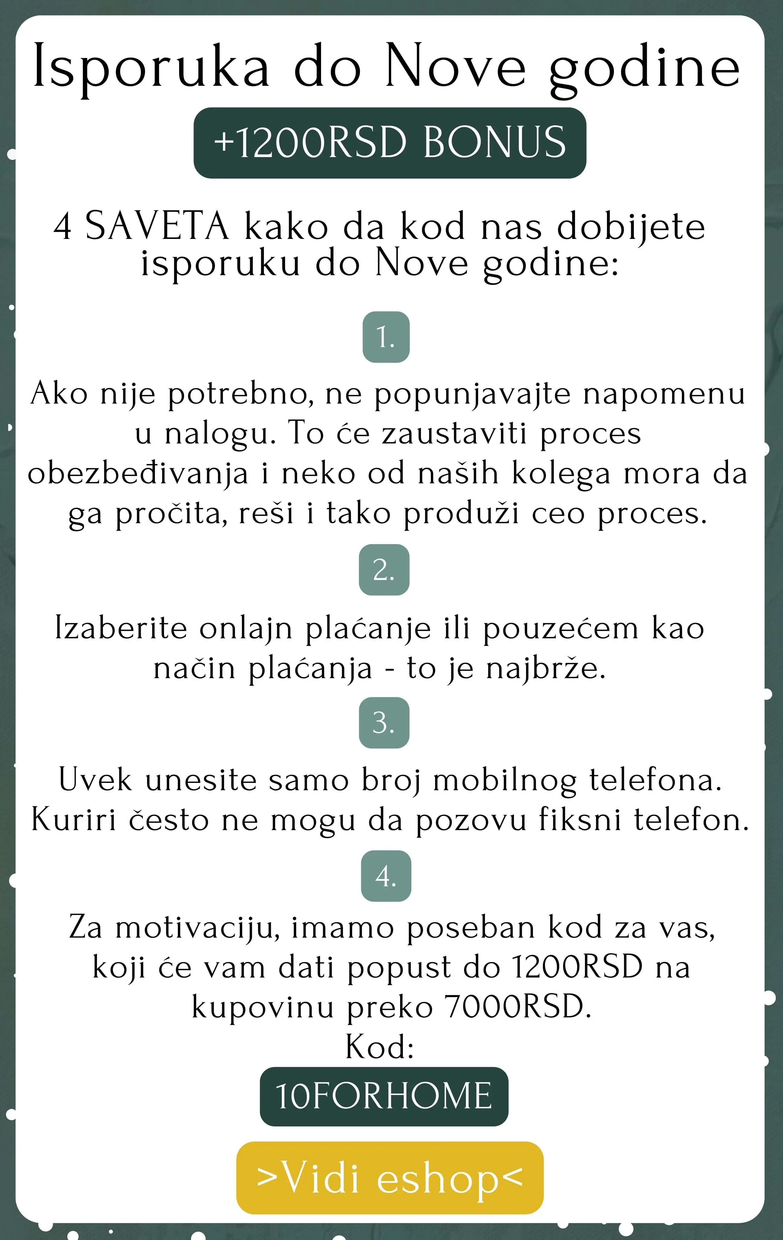 Dostava do Nove godine