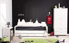 Stikeri za zid Popust 40 % SOFIA 75x150 cm NAME044/24h - crna boja