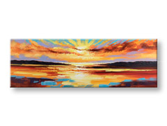 Slikana slika na platnu ZALAZAK SUNCA  150x50 cm