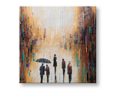 Slikana slika na platnu LJUDI 70x70 cm 