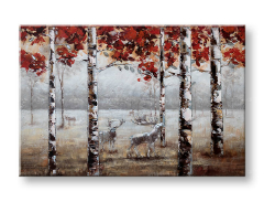 Slikana slika na platnu ŠETNJA ŠUMOM 90x60 cm 