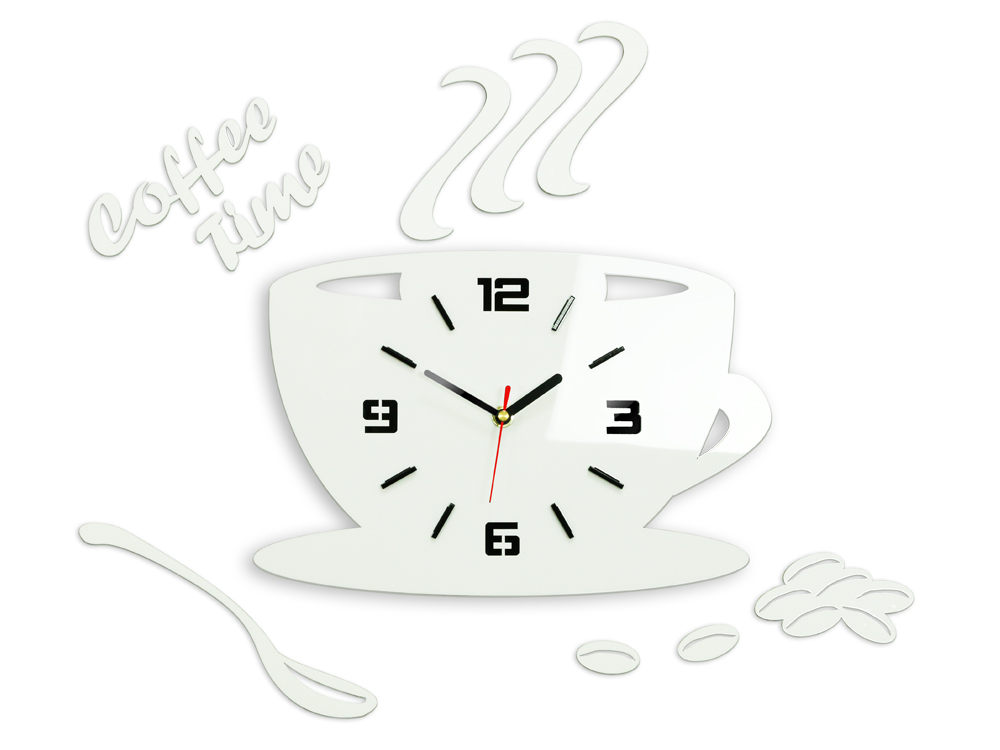 Moderni zidni satovi COFFE TIME 3D WHITE white