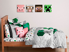 Minecraft slike - Najbolji likovi na platnu - Steve, Creeper, Sheep, Pig