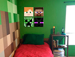 Minecraft slike - Najbolji likovi na platnu - Alex, Steve, Enderman, Creeper