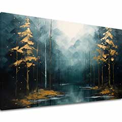 Moderna umetnička slika Zlatni dodiri šume - PREMIUM ART