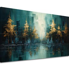 Moderna umetnička slika Zlatni šumski odsjaj - PREMIUM ART