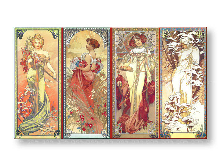 Reprodukcije FOUR SEASON - Alfons Mucha