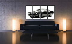 Ručno oslikana POP art slika Ford Mustang, 4 dela, FM | različite veličine