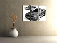 Ručno oslikana POP art slika FORD MUSTANG od 3 dela fm2 | različite veličine