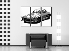 Ručno oslikana POP art slika MERSEDES SL300, 3 dela | različite veličine