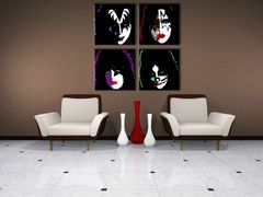Ručno oslikana POP art slika Poljubac 100x100 cm