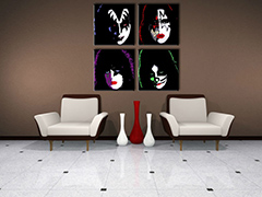 Ručno oslikana POP art slika Poljubac Poljubac iz 4 dela | različite veličine