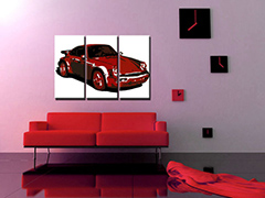 Ručno oslikana POP art slika PORŠE 911, 3 dela, por2 | različite veličine