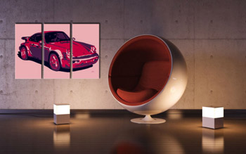 Ručno oslikana POP art slika PORŠE 911, 3 dela, por3 | različite veličine