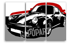 Ručno oslikana POP art slika PORŠE 911, 3 dela, por5 | različite veličine