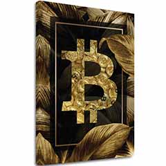 Slika na platnu Zlatni BITCOIN - Moderna kriptomotiva