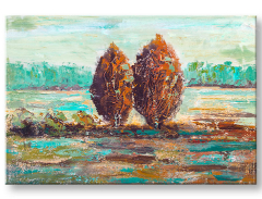Slikana slika na platnu PEJZAŽ  90x60 cm