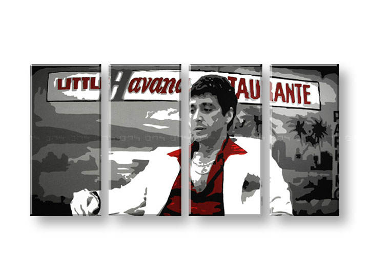 Ručno slikane slike na platnu Pop Art HAVANA - AL PACINO 4-delne 