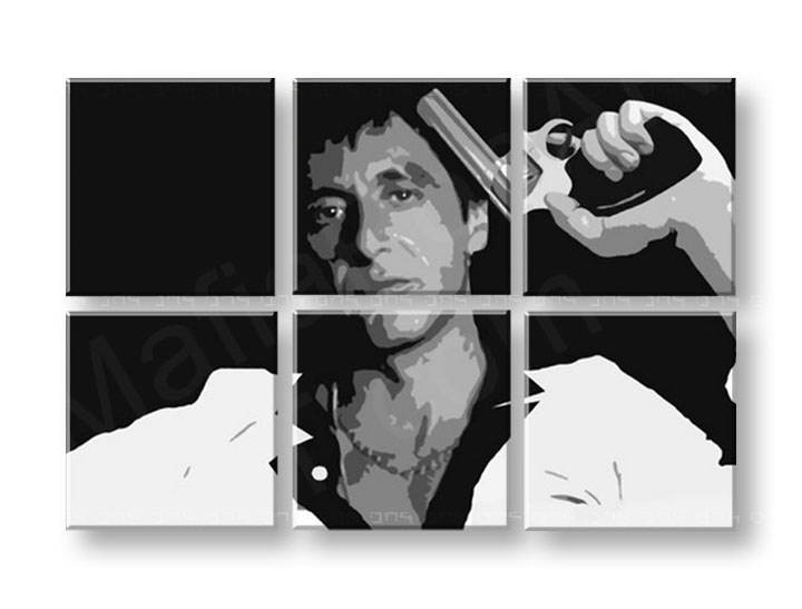Ručno slikane slike na platnu Pop Art Scarface - AL PACINO 6-delne