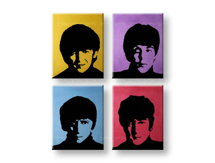 Ručno slikane slike na platnu Pop Art BEATLES 