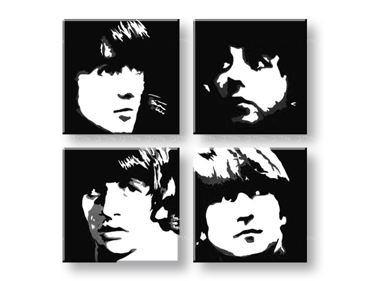 Ručno slikane slike na platnu Pop Art BEATLES 