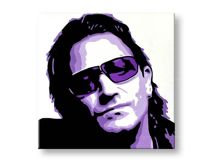 Ručno slikane slike na platnu Pop Art Bono-U2 