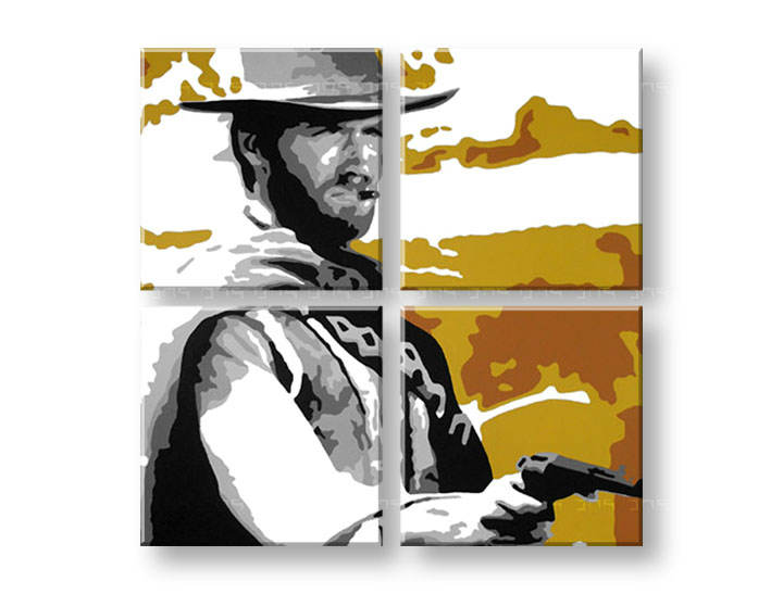 Ručno slikane slike na platnu Pop Art Clint Eastwood 