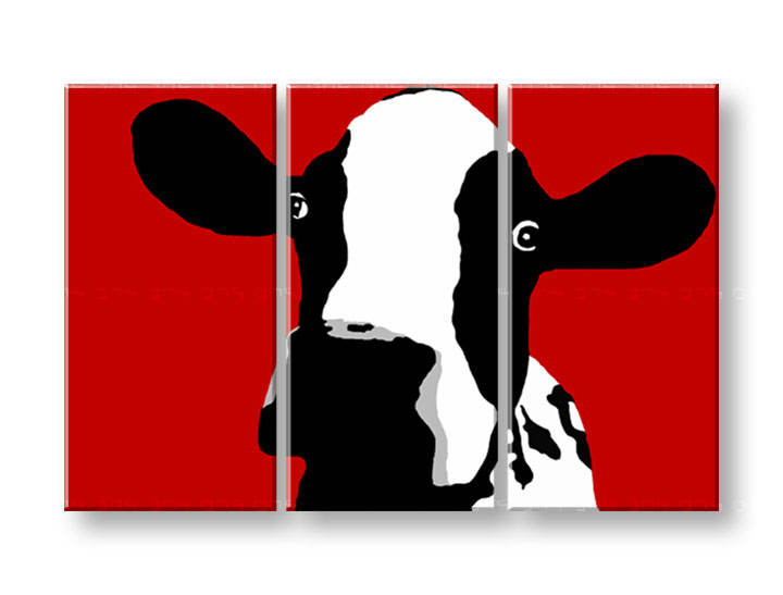 Ručno slikane slike na platnu Pop Art Cow 