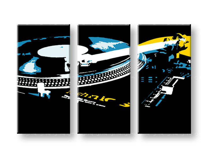 Ručno slikane slike na platnu Pop Art DJ 3-delne 