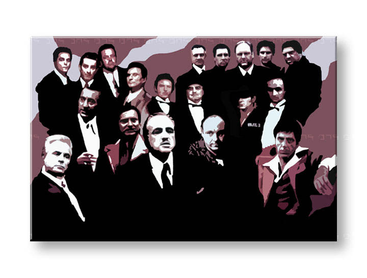 Ručno slikane slike na platnu Pop Art The MAFIA Family 