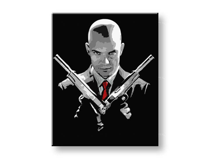 Ručno slikane slike na platnu Pop Art HITMAN 