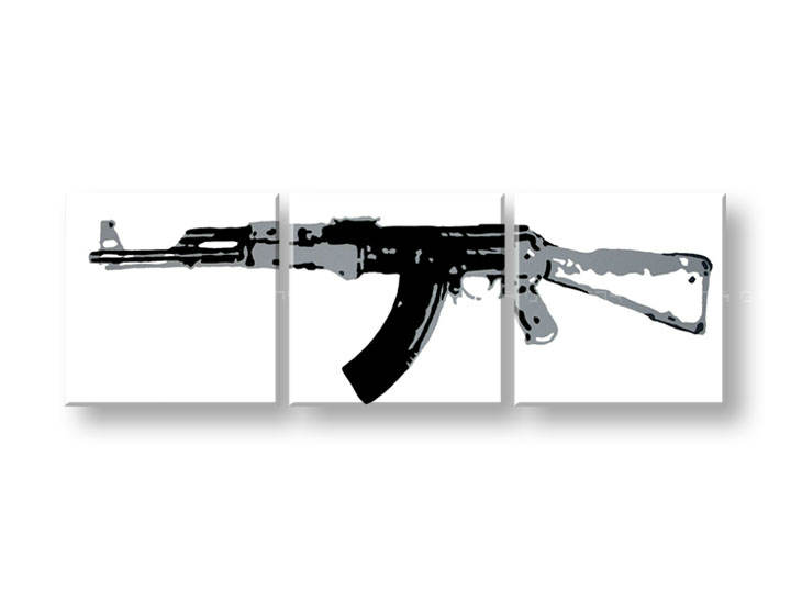 Ručno slikane slike na platnu Pop Art Kalashnikov 