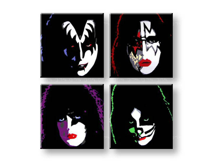 Ručno slikane slike na platnu Pop Art Kiss 