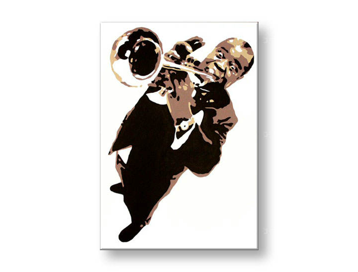 Ručno slikane slike na platnu Pop Art Luis Armstrong 