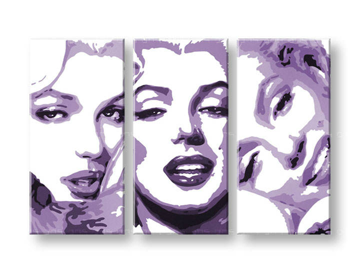 Ručno slikane slike na platnu Pop Art Marilyn MONROE 3-delne 