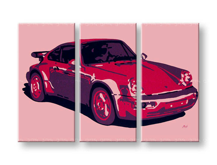 Ručno slikane slike na platnu Pop Art PORSCHE 911