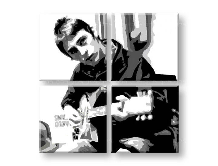 Ručno slikane slike na platnu Pop Art Paul Weller 4-delne