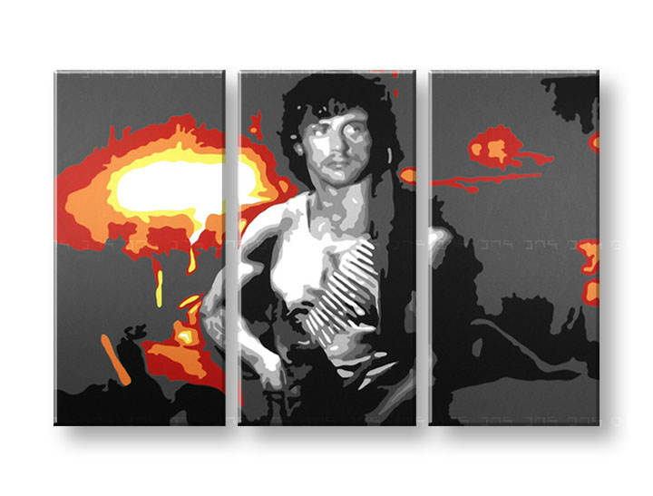 Ručno slikane slike na platnu Pop Art rambo 