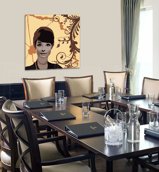 Ručno slikane slike na platnu Pop Art Audrey Hepburn 1-delne