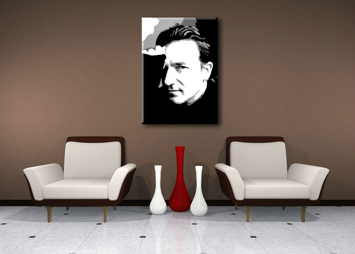 Ručno slikane slike na platnu Pop Art Bono-U2 