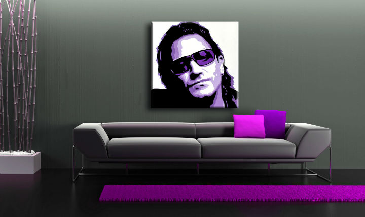 Ručno slikane slike na platnu Pop Art Bono-U2 1-delne