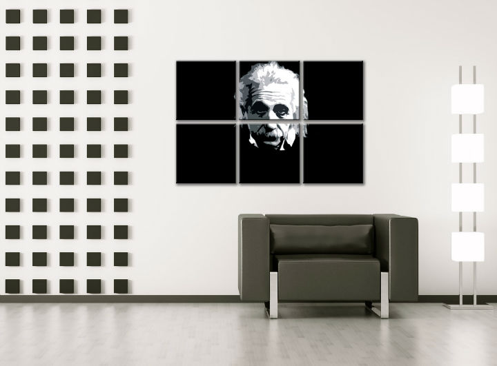 Ručno slikane slike na platnu Pop Art Einstein 6-delne