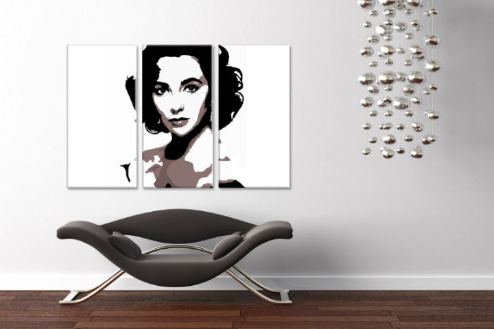 Ručno slikane slike na platnu Pop Art Elizabeth Taylor 3-delne 