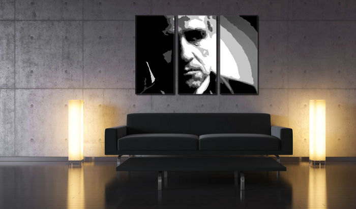 Ručno slikane slike na platnu Pop Art Marlon Brando 3-delne 