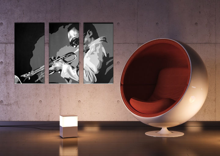 Ručno slikane slike na platnu Pop Art Miles Davis 3-delne 