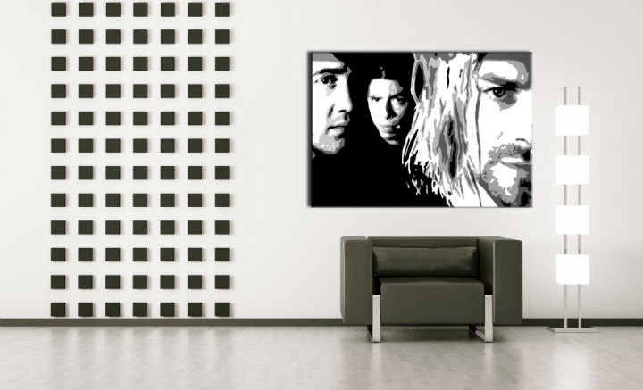 Ručno slikane slike na platnu Pop Art Nirvana 1-delne 