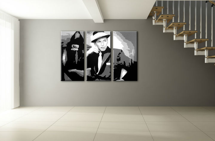 Ručno slikane slike na platnu Pop Art Frank Sinatra 3-delne 